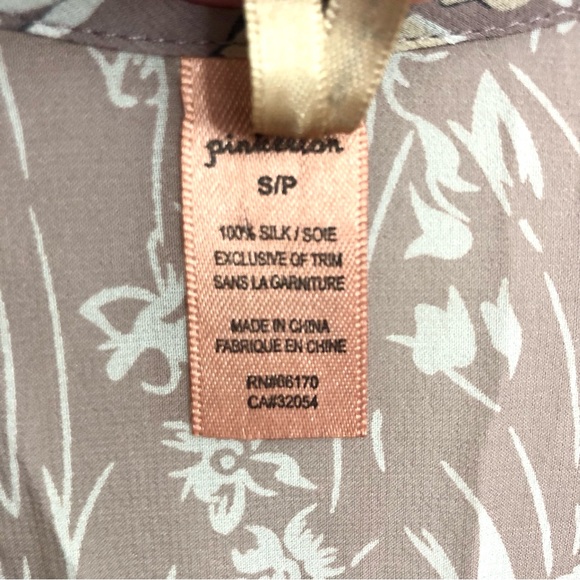 Anthropologie Ruffled Silk Top Floral Print - Picture 6 of 10